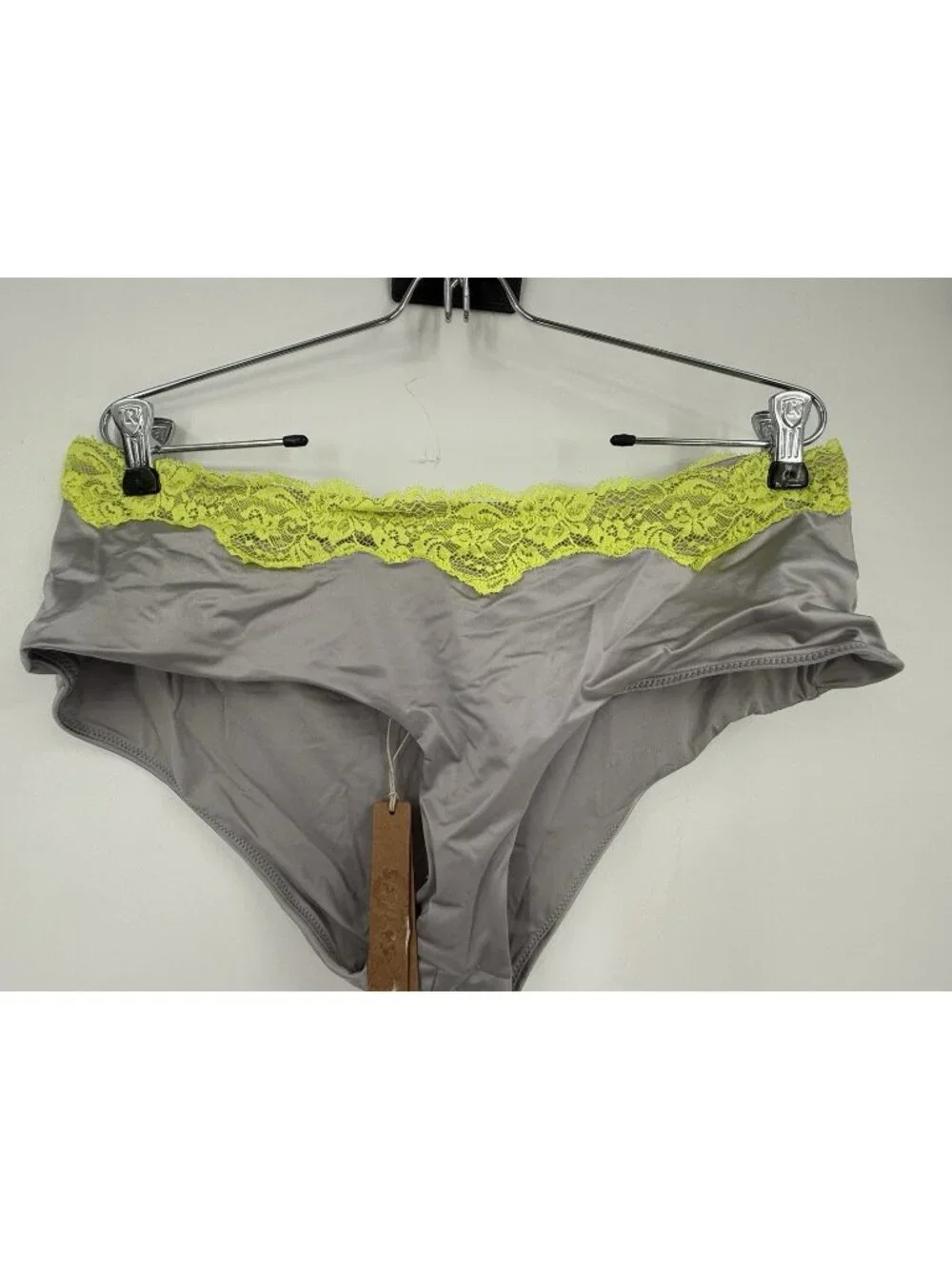 Skims Lacy Swim Boyshort Bikini Bottom Chrome & Yellow Size XL